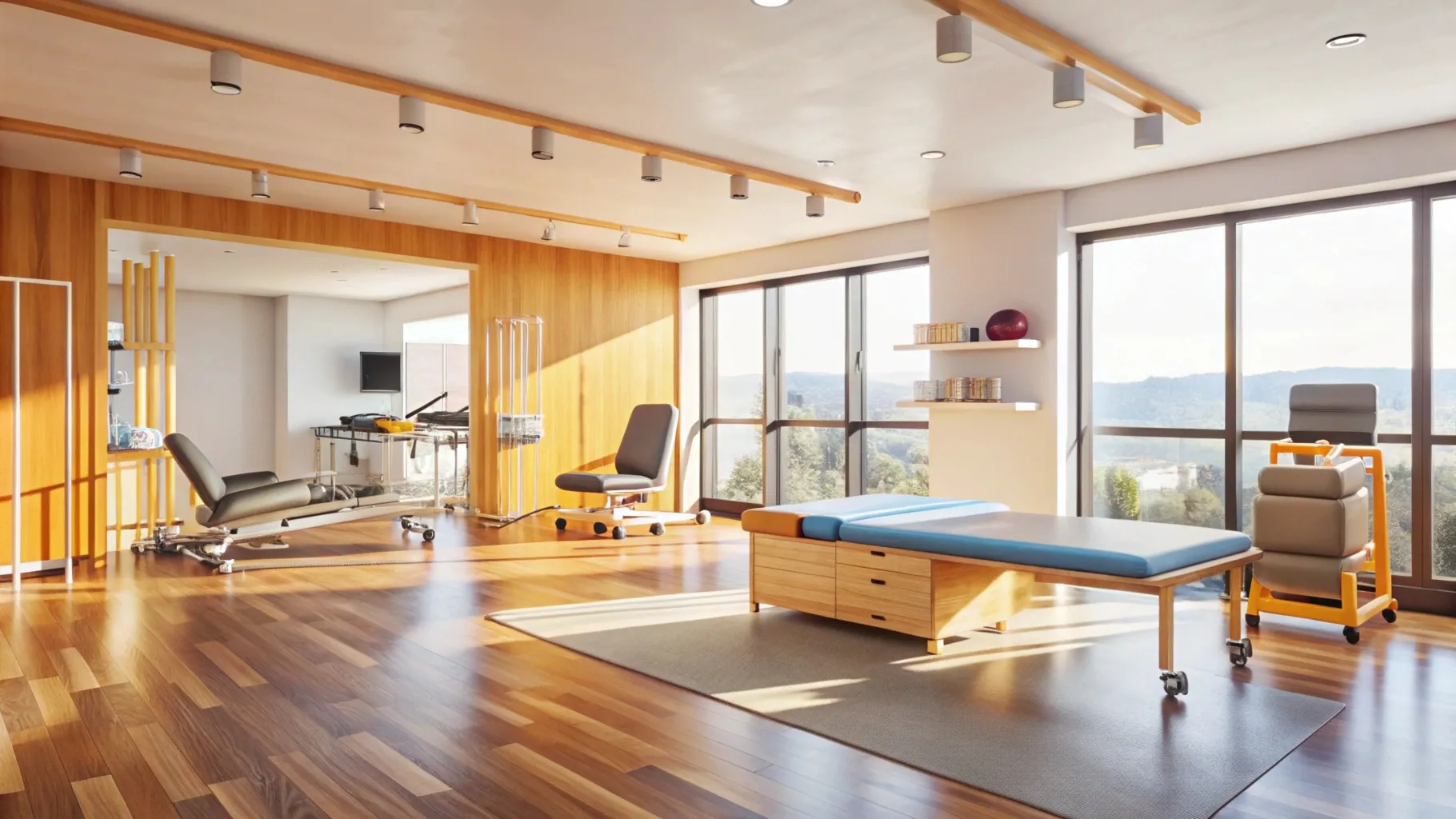 Aparelho de pilates clinico em sala de atendimento individual